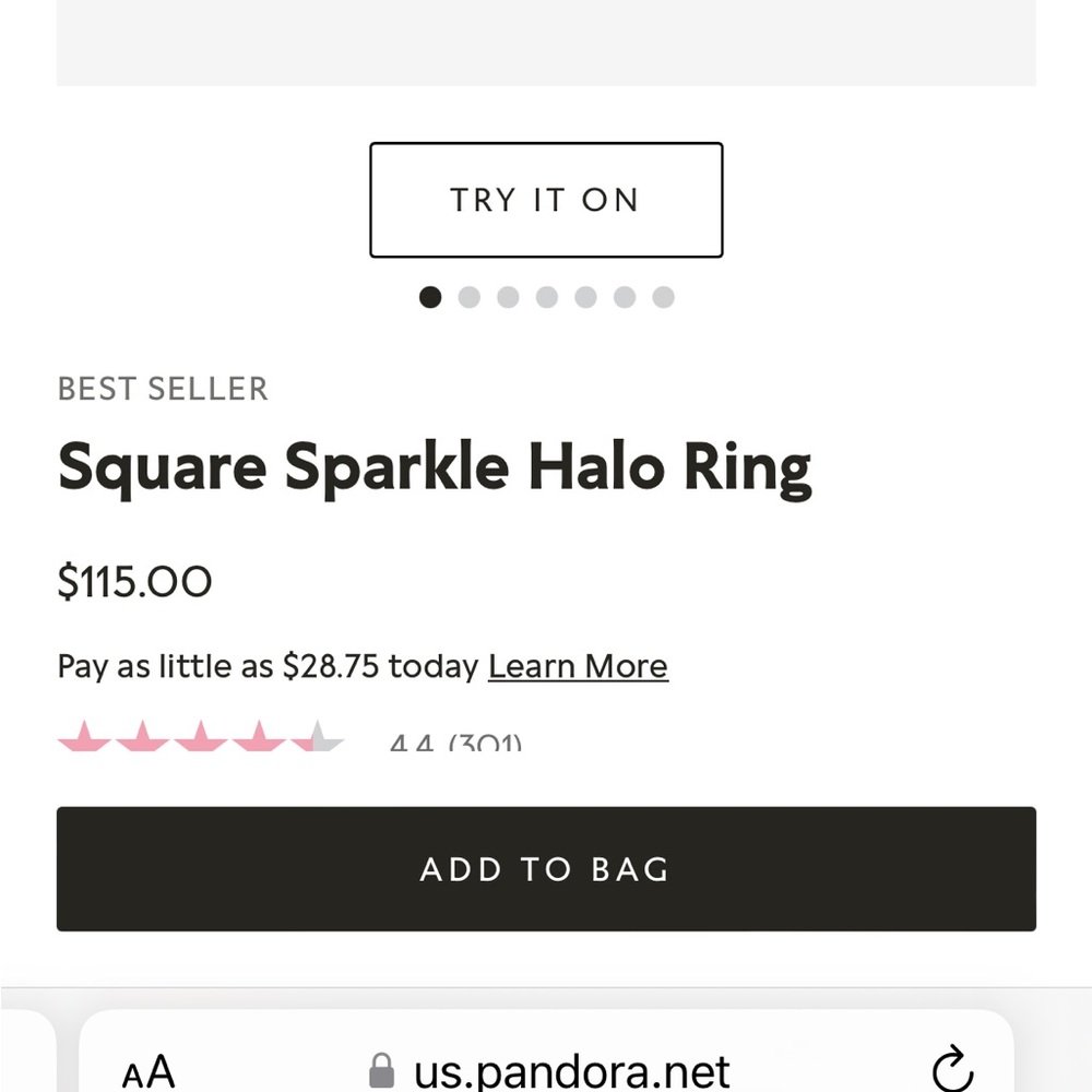 PANDORA Sparkle HALO ROSE GOLD RING - Picture 2 of 3
